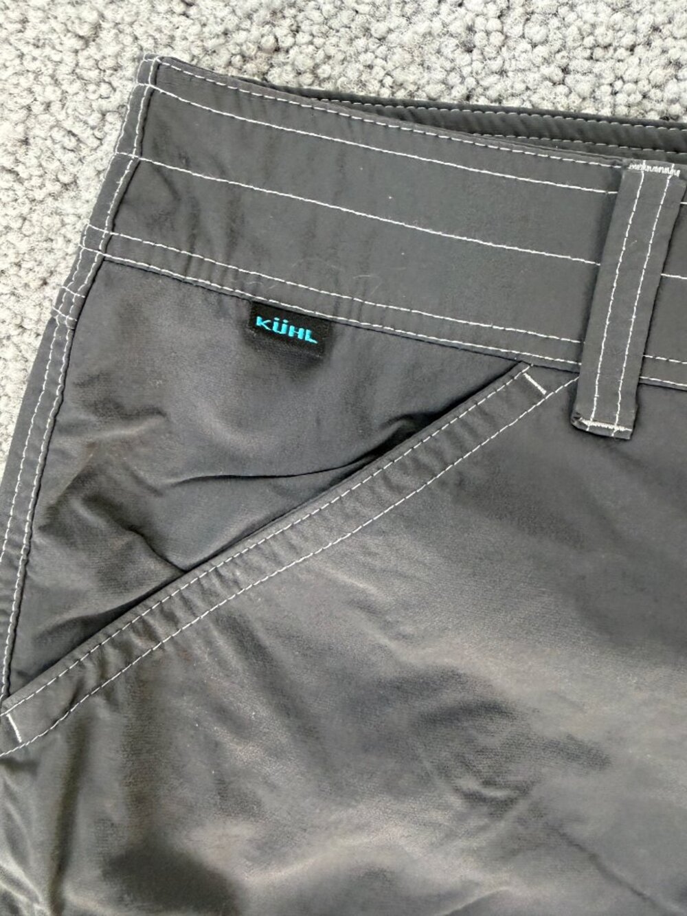 KUHL Renegade Hiking Trail Cargo Shorts Dark Slate Grey Khaki Men's Size 36 -EUC - Picture 4 of 9